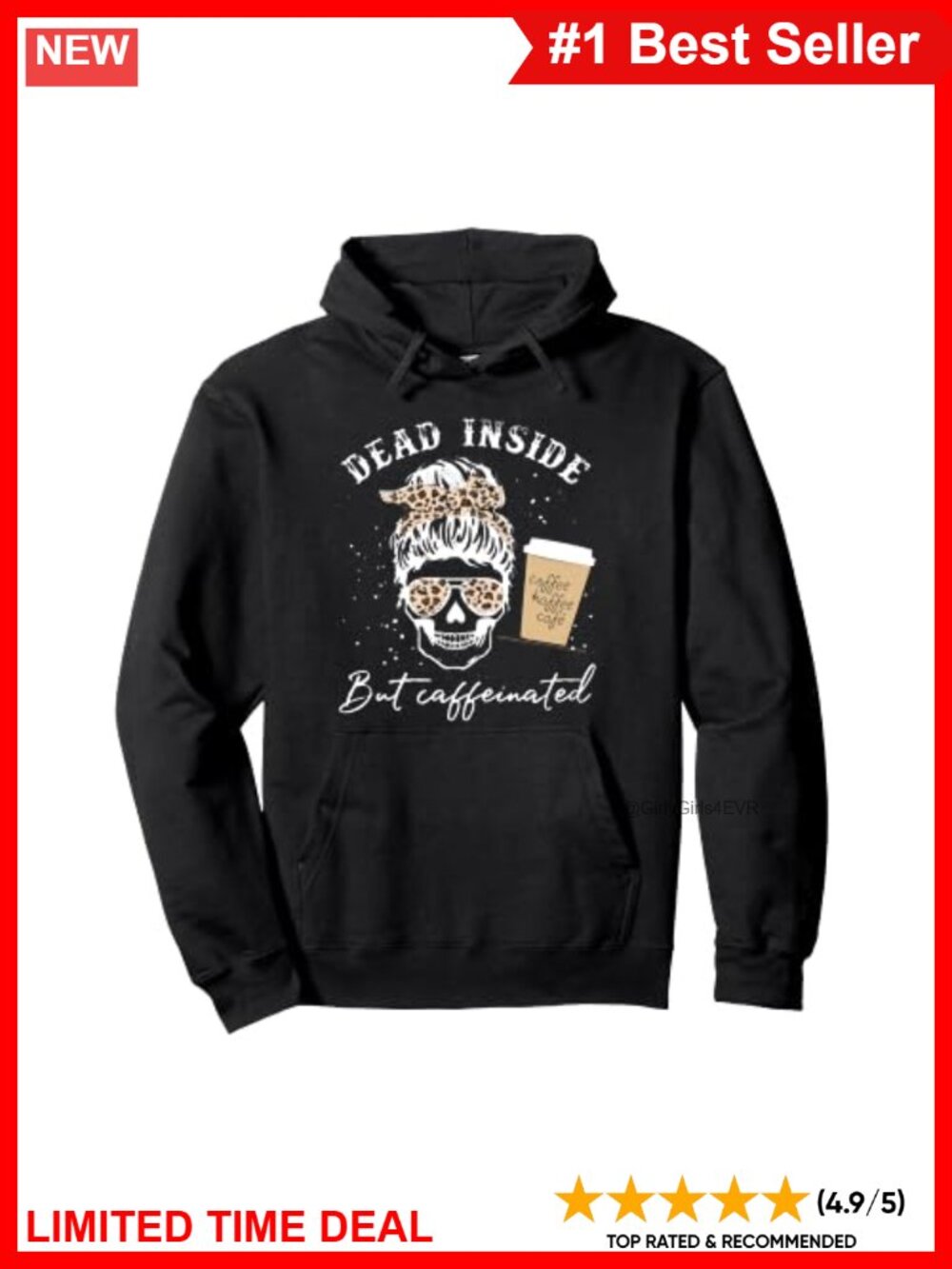 Skeleton Coffee Lover Pullover Hoodie Classic Fit Long Sleeve
